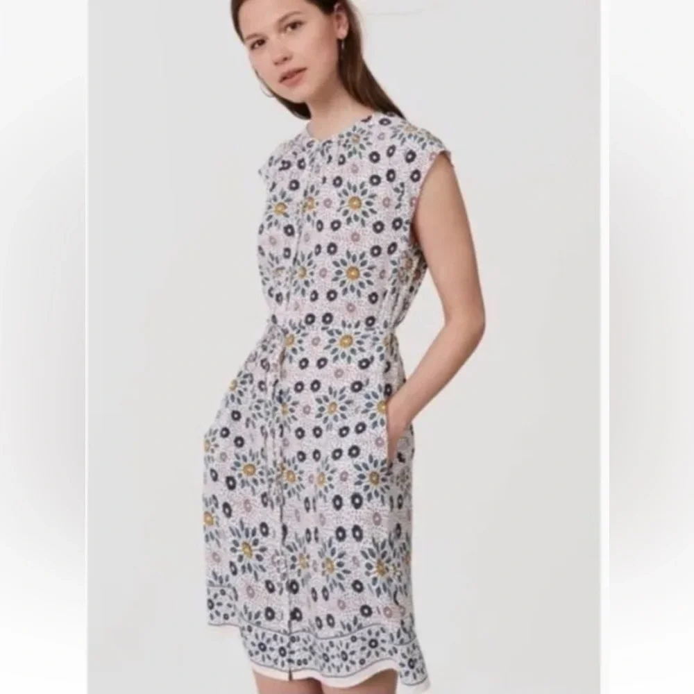 Loft Painterly Floral Flutter Shirtdress Midi NWOT Small Tall - Picture 1 of 5